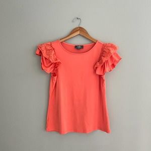 Belle by Belldini Nordstrom Coral Short Sleeve Top Size M